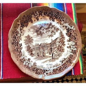 J&G Meakin Merrie England Cheshire Bramall Hall Plate VTG English Ironstone 9"